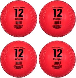 kIT 4 Bola Infantil Queimada Handebol Iniciação Borracha Vermelho N° 12 Convoy