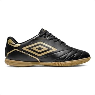 Chuteira Umbro Futsal Manchester Preto e Dourado - Masculino - 41 - Preto