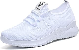 Tênis esportivo branco respirável e leve para corrida, ângulo frontal
