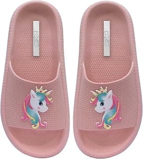 Sandálias infantis rosa com design de unicórnio, Pópidi