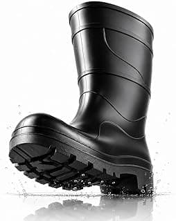 Bota Pvc Preta Cano Médio 28cm Forrada Impermeável Galocha EPI Segurança Ocupacional Solado Antiderrapante Cartom