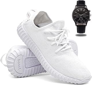 QueroShoes Tênis Masculino de Corrida e Caminhada Leve e Macio + Relógio