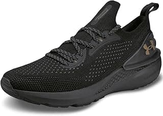 Tênis de corrida Under Armour Charged Quicker preto com logotipo dourado