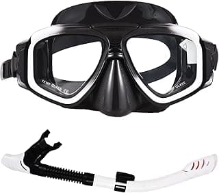 Conjunto de snorkel para adultos com máscara natação anti-embaçamento e tubo teto seco snorkeling