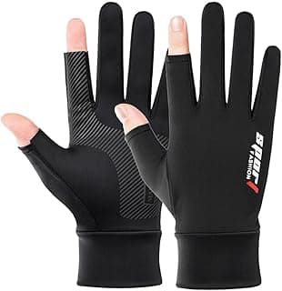 Genérico Luva Ciclismo Touch Screen Dois Dedos com Proteção Solar UV50+ Antiderrapante Confortável para Bike Moto Pesca