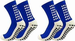 Genérico Kit 2 Pares Meia Esportiva Antiderrapante Cano Alto Unissex – Ideal para Futebol, Corrida, Academia, Futsal, Ciclismo, Basquete