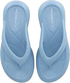 Chinelos Piccadilly femininos azul claro com design minimalista