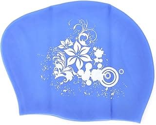 GLOGLOW Touca de Natação de Silicone, Touca de Natação para Homens, Mulheres e Crianças, Com Ajuste Elástico Confortável para Cabelos Cacheados Longos e Curtos, Design Antiderrapante, Acessórios de