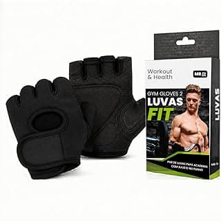 Luvas de Musculação Meio Dedo Pretas com Palma Acolchoada para Treino Ciclismo e Levantamento de Peso Unissex