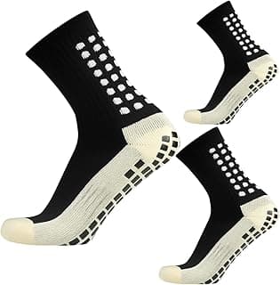 Genérico Meia Antiderrapante Esportiva para Futebol e Treino, Preta com Grip, Material Respirável, Design Anatômico, Kit 3 Pares