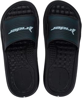 Chinelo esportivo preto e verde com logo branco - Rider Step Slide