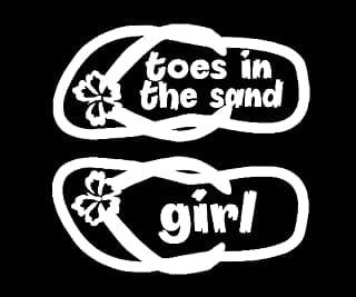 Chinelos Toes in The Sand Makarios LLC |Carros Caminhões Vans Paredes Laptop MKR| Branco |14 x 14,5 | MKR944