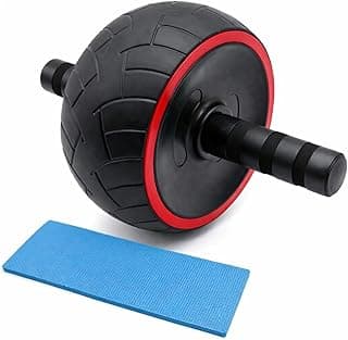 Roda Abdominal Larga Grossa para Exercícios com Tapete de Apoio Profissional Rodinha Abdominal Rolo Abdômen Lombar Exercício Fitness Premium