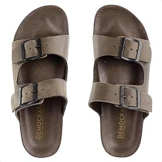 Sandália de Couro Democrata Masculina Easy Weekend Smoke 51-003