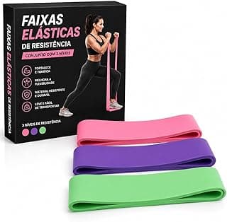 Kit 3 Faixas Elásticas Thera Band de Resistência – Faixas para Exercícios, Fisioterapia, Pilates e Fortalecimento Muscular – Elástico Treino Funcional, Reabilitação e Alongamento
