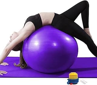 Bola Pilates, Bola Fisioterapia, Bola Suiça, 55 cm, 65 cm, 75 cm, Anti estouro, Suporta até 300kg, Ideal para Gestante, Ginastica, Yoga, Academia e Pilates em casa, com Bomba