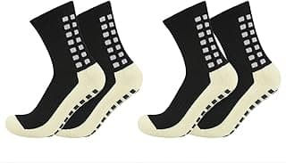 Genérico Kit 2 Pares Meia Esportiva Antiderrapante Cano Alto Unissex – Ideal para Futebol, Corrida, Academia, Futsal, Ciclismo, Basquete