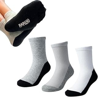 Meia da Pimpolho Tam.31-34, Kit com 3 Pares de Meias Lisas Infantil, Base Escura Rosa e Branco, Algodão e Elastano