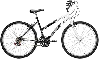 Bicicleta de Passeio Ultra Bikes Esporte Bicolor Aro 26 Reforçada Freio V-Brake,18 Marchas Preto/Branco