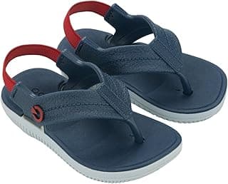 Sandálias infantis Cartago Aspen com dedos e elástico, azul e branco
