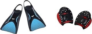 Kit Natação Speedo Nadadeira Power Fin Pé de Pato + Palmar Power Paddles Treinamento e Fortalecimento