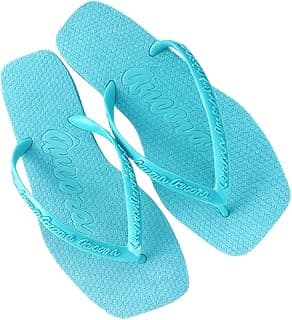 Par de chinelos femininos Ipanema azul turquesa com design de dedo e textura texturizada.