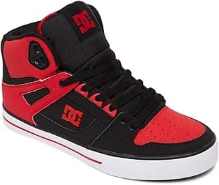 DC Tênis masculino Pure High Top Wc Skate Shoes Casual, Vermelho/branco/preto, 8