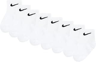 NIKE Pacote com 8 meias para bebês/crianças, brancas, 12/24 meses