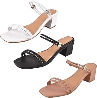 Drinity Kit Com 3 Pares Sandália Feminina Salto Bloco Confortável Direto Da Fábrica SS10 34 ao 39