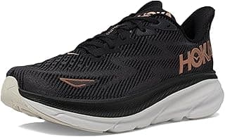 Tênis de corrida feminino HOKA preto com detalhes em bronze