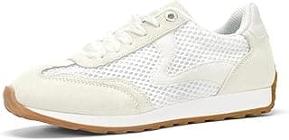 Tênis feminino Lucky Step neutro com sola marrom, ângulo frontal, fundo branco