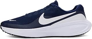 NIKE Tênis de corrida masculino Revolution 8 Road, Azul-marinho/platina pura - branco-preto, 41