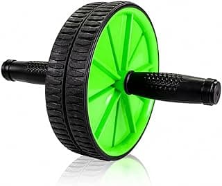 Roda abdominal dupla profissional – rolo exercício com pegada antiderrapante e alta estabilidade para treino (Cores Sortidas)