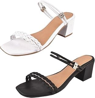 Drinity Kit Com 2 Pares Sandália Feminina Salto Bloco Confortável Direto Da Fábrica SS10 34 ao 39