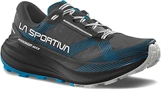 Tênis de corrida feminino LA SPORTIVA Prodigio Max Ultra-Distance Trail em preto e azul