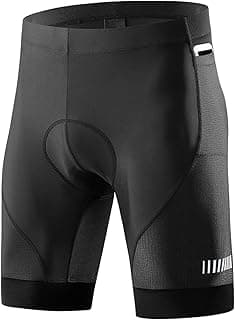 Generic Bermudas de Ciclismo Masculinas com Acolchoamento 4D Tecido Respirável e Absorvente Suor Proteção UPF 50 Design Refletivo Apoio Silicone