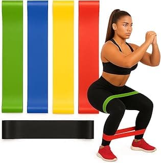 Kit 5 Faixas Elásticas De Resistência Mini Band – Bandas De Exercício Para Pernas, Glúteos, Braços e Abdômen – Treino Funcional, Pilates, Yoga, Musculação e Fisioterapia – 5 Níveis de Intensidade