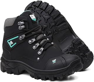 Bota Masculina Em Couro Para Trabalho Com Bico PVC e C.A