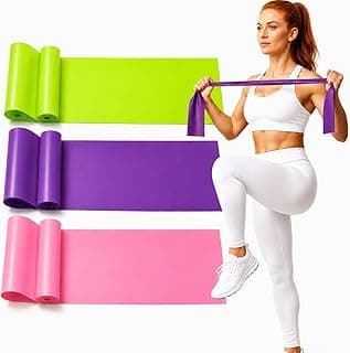 Genérico Kit 3 Faixas Elásticas de Resistência para Exercícios - Fisioterapia - Pilates, Cores Variadas