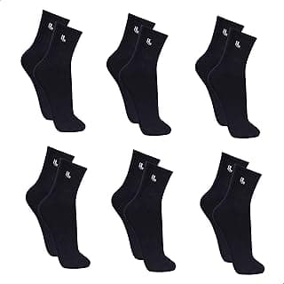 Kit 6 Pares de Meia Lupo Cano Médio Forro Atoalhado Punho Canelado Algodão Sport Original, 6 Preta, 37-40