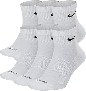 NIKE Meias Casuais Everyday Plus Dri-Fit Acolchoadas no Tornozelo Atlético – Pacote com 6