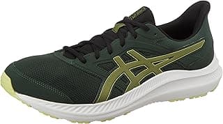 Tênis de corrida masculino ASICS Jolt preto e verde com logo amarelo