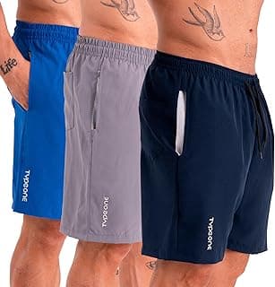 TYPE ONE Kit 3 Bermuda Esportiva Masculina Tactel Com Elastano Shorts Com Bolso Anti Areia