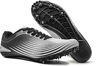 RUNIC Sapatos de pista e campo para homens, mulheres e crianças, ténis profissionais de corrida, corrida, saltos, treino ao ar livre, 7 pregos com picos extras e chave inglesa, unissexo