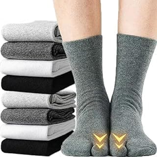 Generic 6 pares de meias de dois dedos estilo japonês, masculinas, femininas, respiráveis, separadas, bico dividido, verão, primavera, 30 cm de comprimento