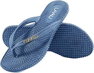 Chinelo feminino LAVAU azul antiderrapante para praia e piscina