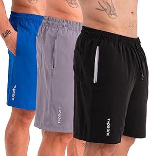 TYPE ONE Kit 3 Bermuda Esportiva Masculina Tactel Com Elastano Shorts Com Bolso Anti Areia