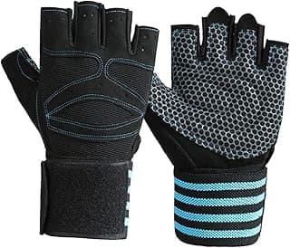 menolana Conjunto de 2 Luvas de Treino, Luvas de Exercício Resistentes ao Desgaste, Meio Dedo, Antiderrapantes, Acessório para Treinamento, para Homens e