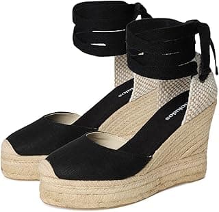 Soludos Sandália feminina plataforma espadrille, Noche preto, 40
