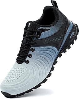 Kricely Tênis de caminhada masculino, respirável, leve, moderno, antiderrapante, esportivo, academia, corrida, trilha, corrida